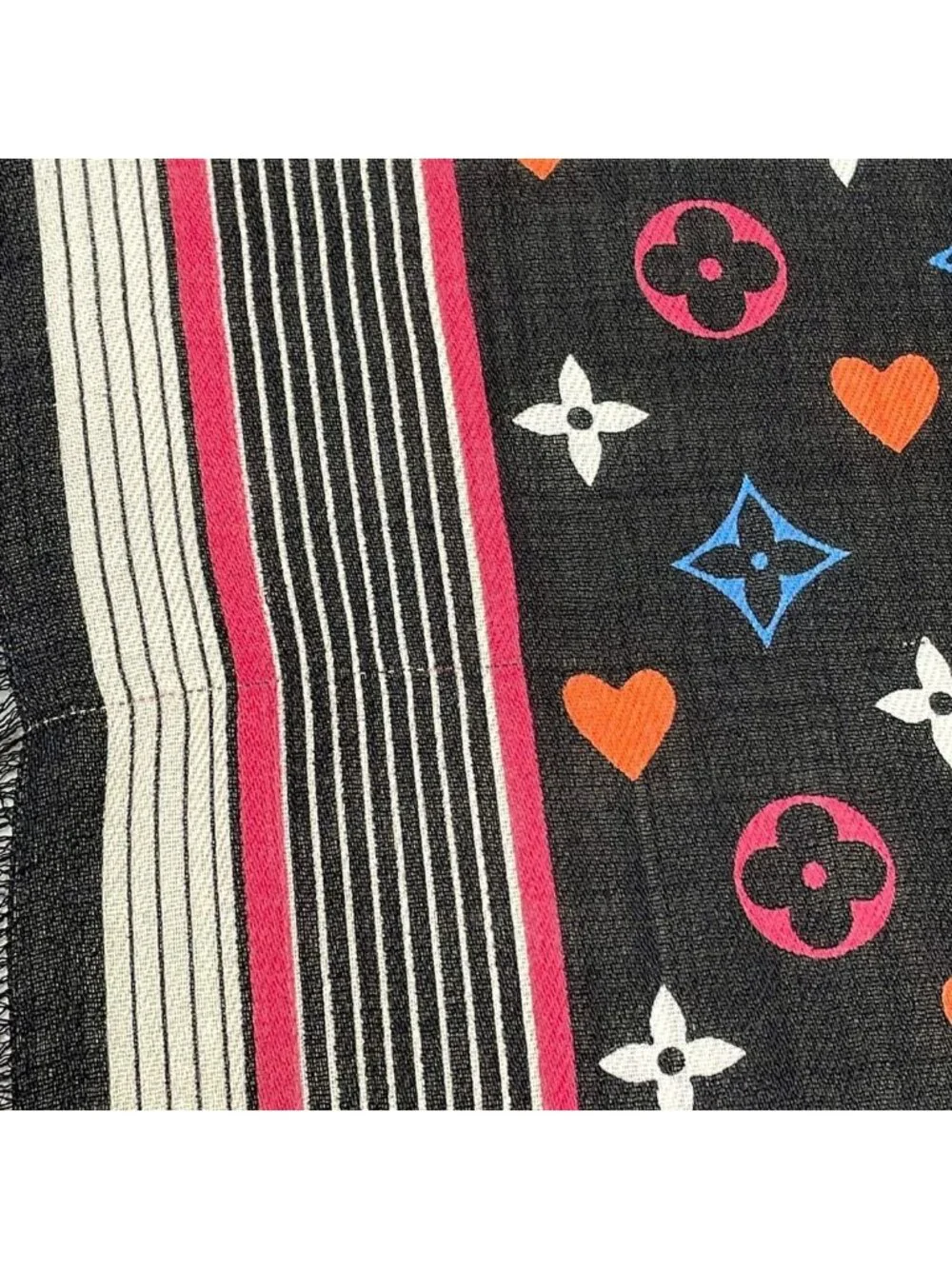 Louis Vuitton Shawl Game on Etole Noir Wool Scarf